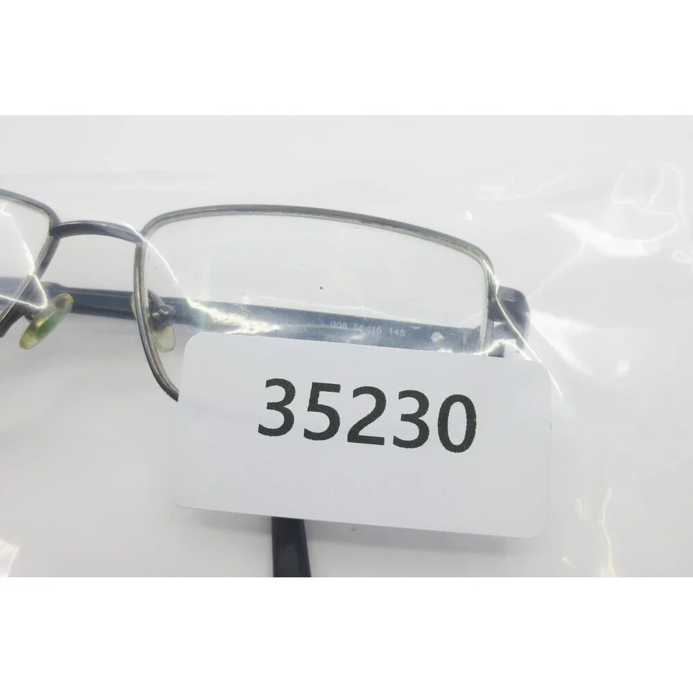 Montblanc MB008 Rectangular Metal Eyeglasses Dark Gray Black 56-15-145 MB008-008